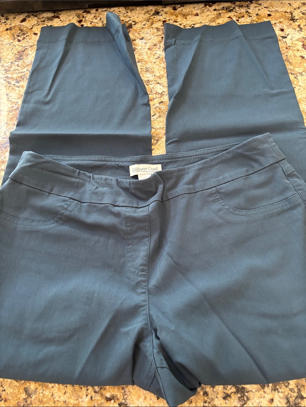 Coldwater Creek Straight Leg Pants in Teal Blue